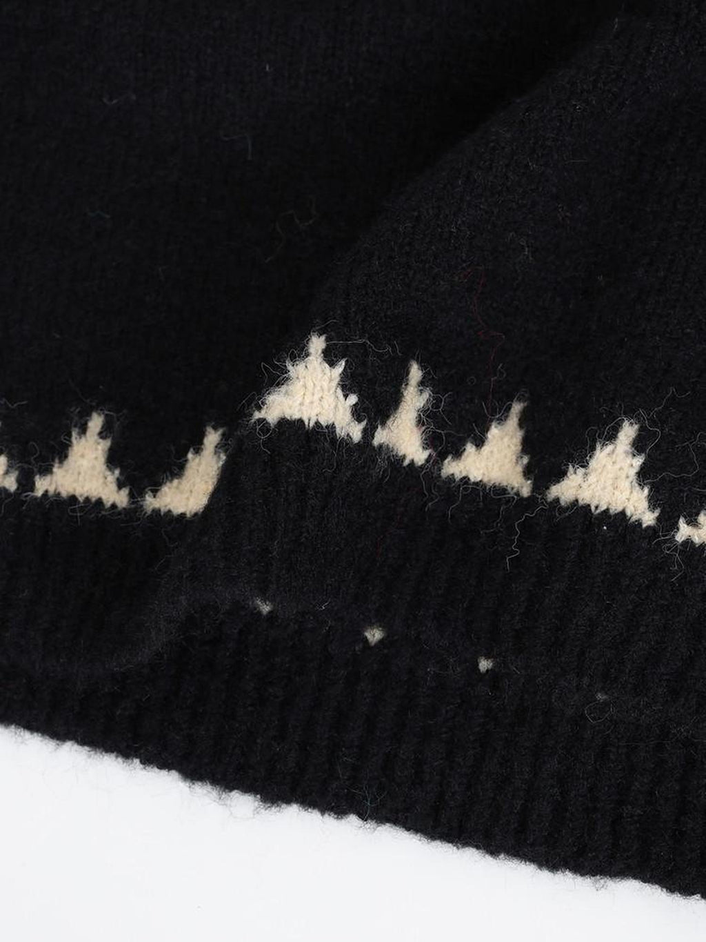 audreyyang Cozy Thick Oversized Geometric Totem Crewneck Women Wool Blend Sweaters