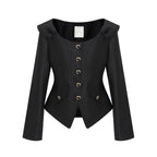 unspoken_Slim_Long_Sleeve_Square_Neck_Button_Crop_Top_High_Waist_Black_Top_&_Skirt_Sets_MISSTT