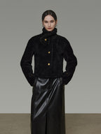 unspoken Warm Sculpted Tailoring Minimal Commuter Loose High Waist Wool Blend Short Coat