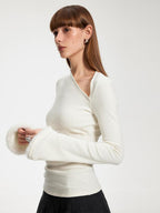 someone sometimes Elegant Office Pullover Regular Women Solid Cream Charcoal Knitwear Sweaters