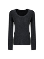 unspoken Skin Friendly Breathable Pure Wool Slim Fit Minimalist Office Women Knit Blouses