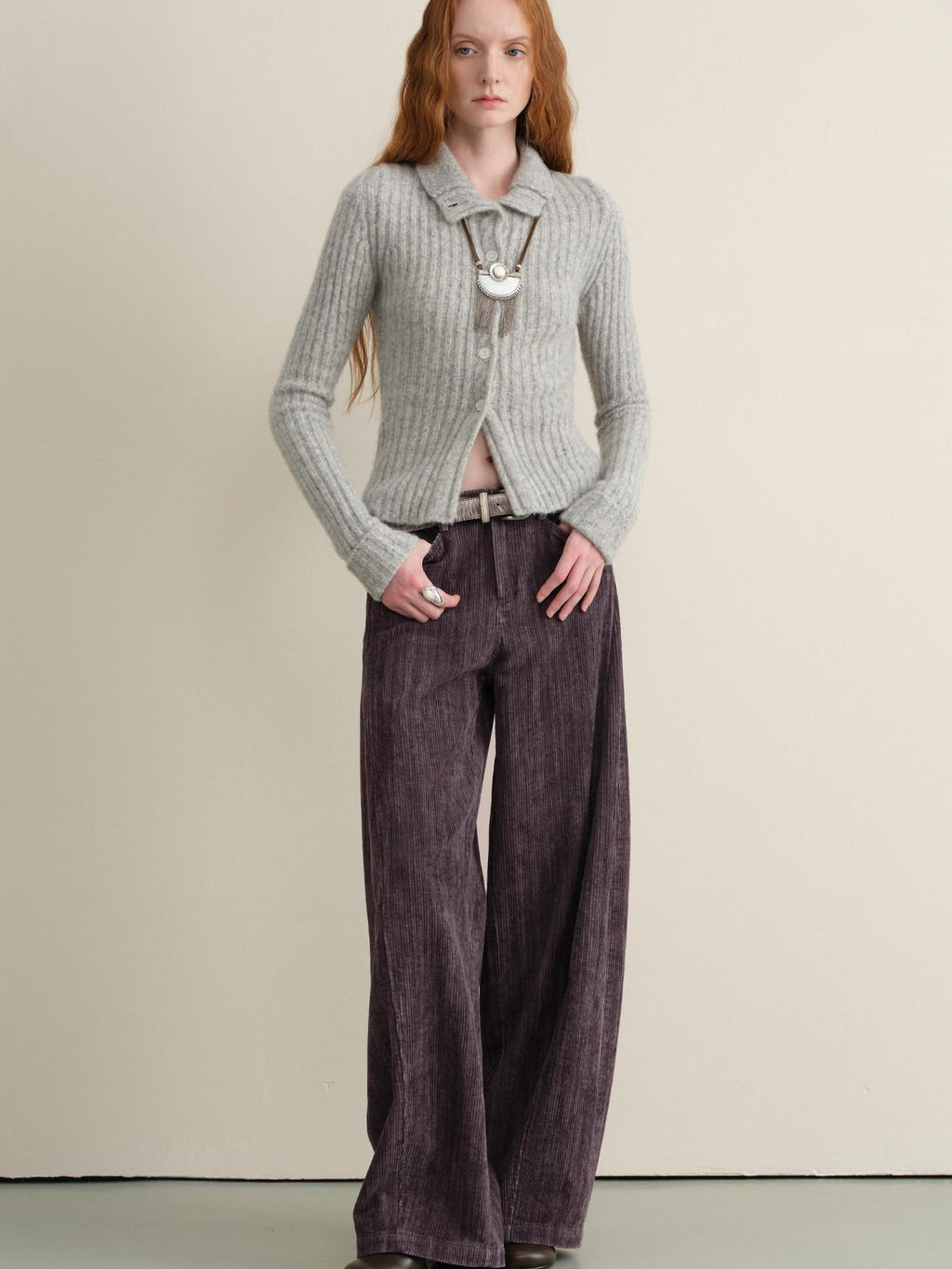 someonesometimes Washed Cotton Vintage Balloon Natural Waist Casual Women Purple Pants
