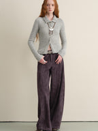 someonesometimes Washed Cotton Vintage Balloon Natural Waist Casual Women Purple Pants