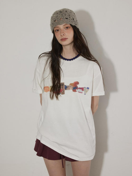 Lofi choose Breathable Loose Fit Commuter Crew Neck Text Print Short Sleeve T-Shirts