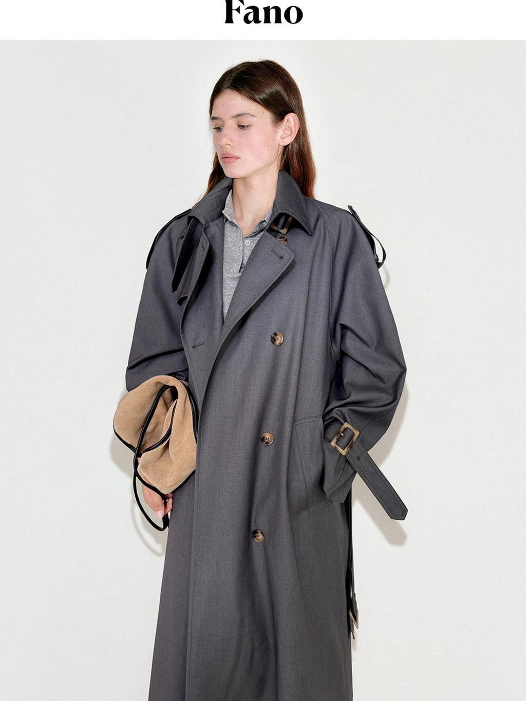 fano Mid Length Single Breasted Korean Commuter Straight Fit Solid Women Trench Coats