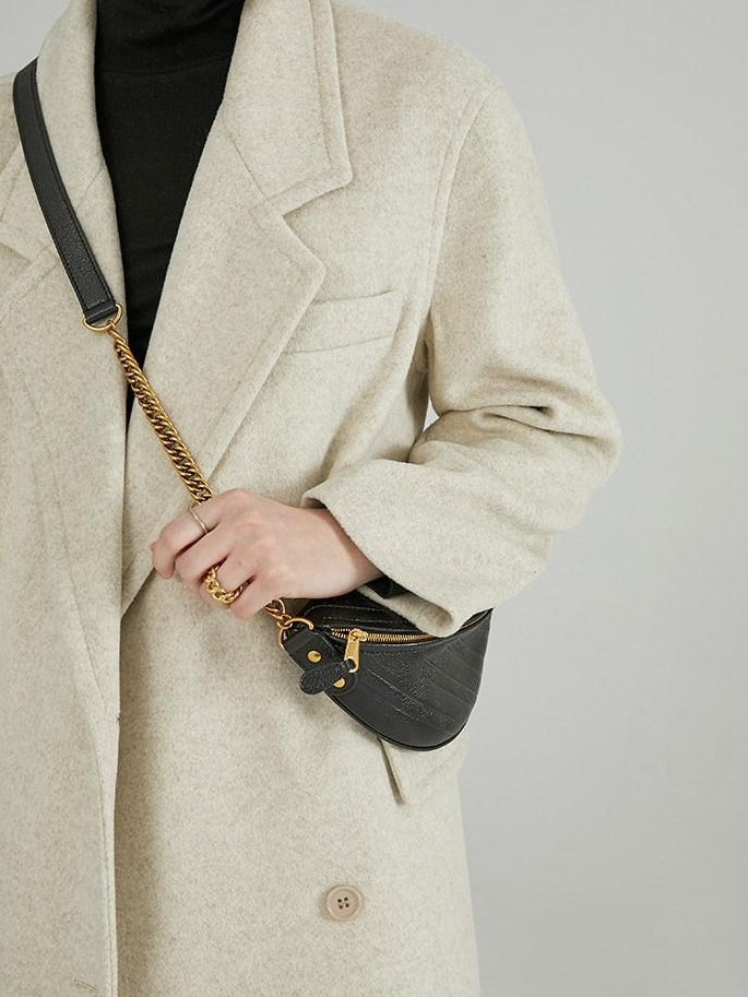 fano Minimal Commuter Double Breasted Straight Midlength Blazer Women Long Coats