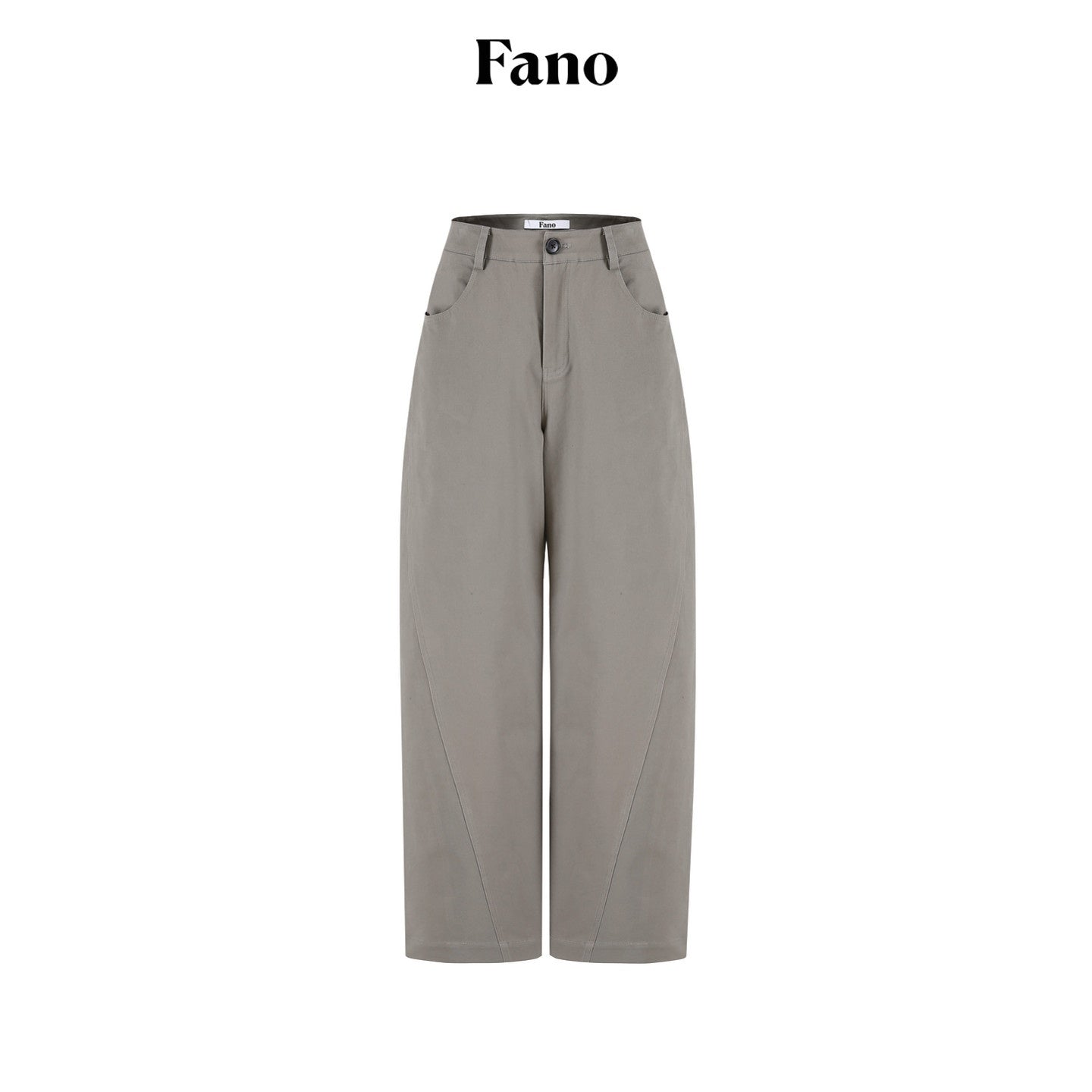fano_High_Waist_Cotton_Pocket_Loose_Commuter_Ladies_Gray_Green_Wide_Leg_Pants_MISSTT