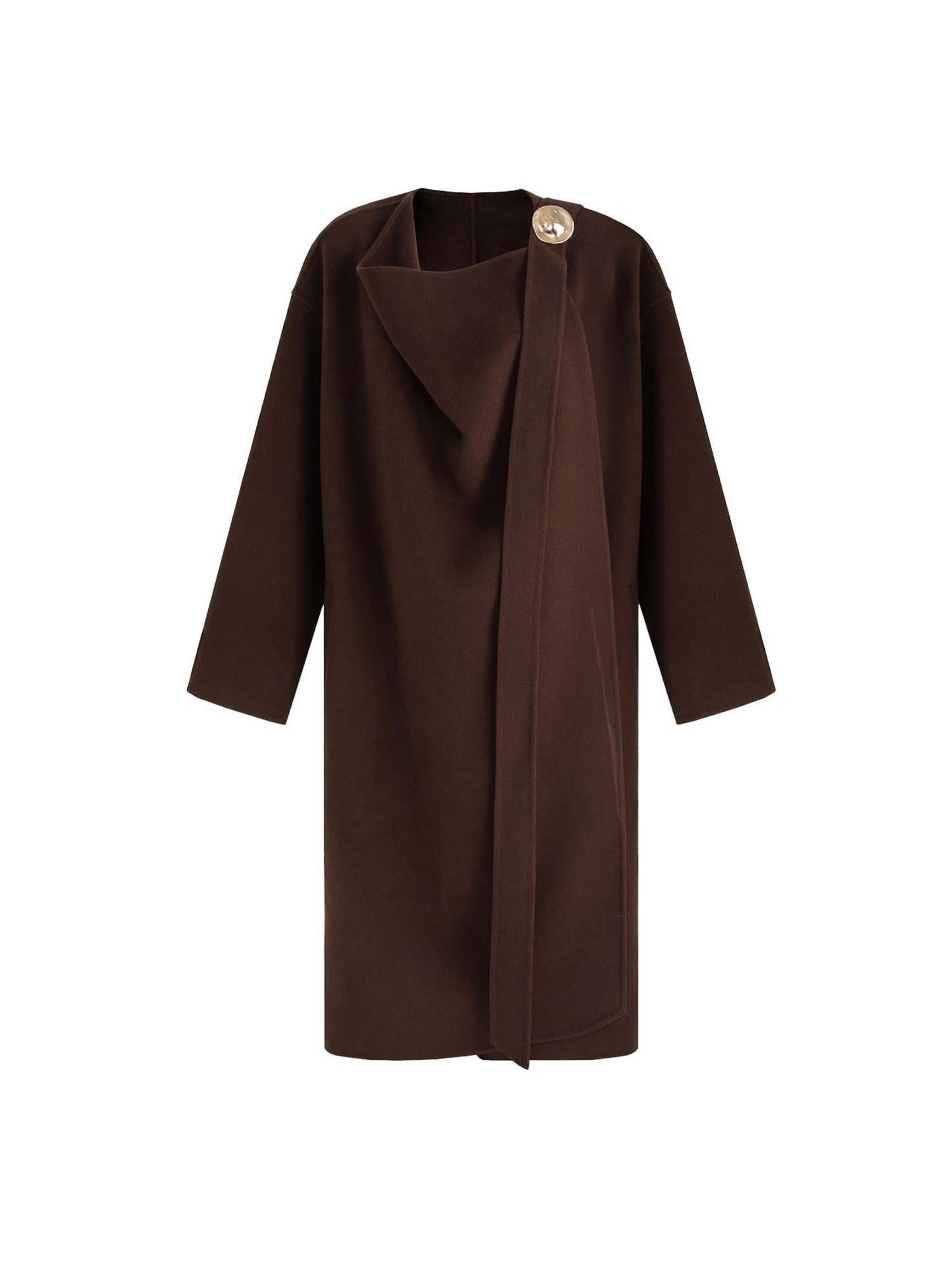 unspoken 100 Percent Sheep Wool Mid Length Relaxed Minimalist Workwear Wool Coats