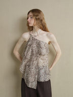 someonesometimes Lightweight Wool Blend Original Ruffle Loose Fit Women Striped Paisley Camisoles