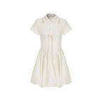 fano_Stretch_Short_Sleeve_Polo_Cocoon_Bubble_Skirt_Natural_Waist_Beige_Midi_Dresses_MISSTT