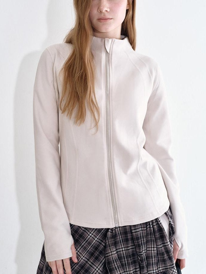 fano Stretch Long Sleeve Zip Front Sporty Standard Fit Women Solid Lounge Sets