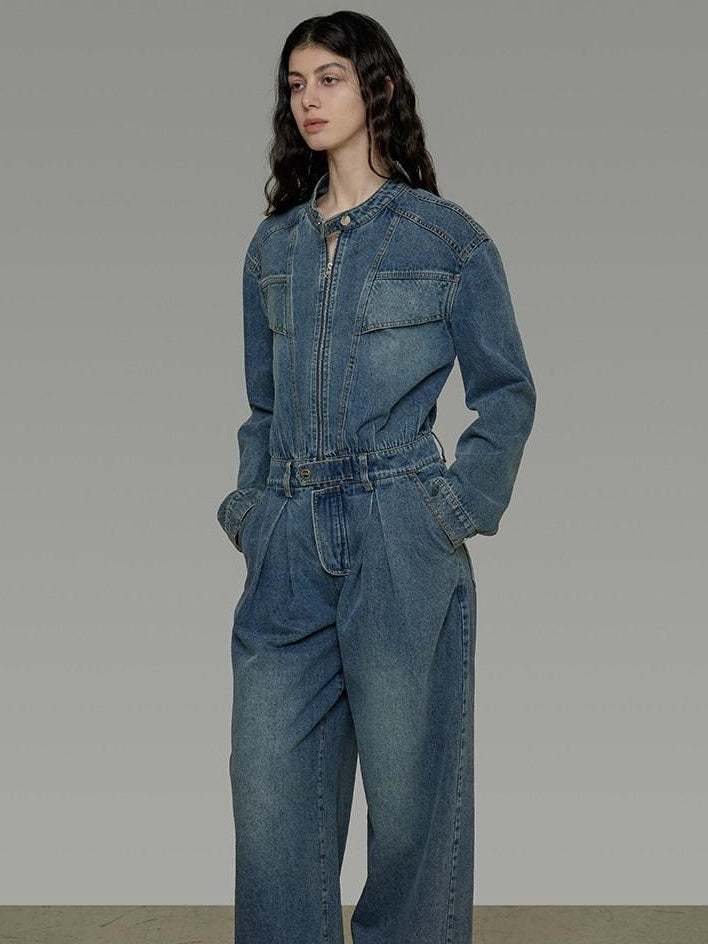 unspoken High Waisted Wide Leg Cotton Blend Office Commuter Blue Top & Pants Sets