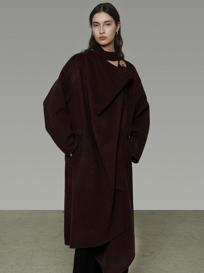 unspoken 100 Percent Sheep Wool Mid Length Relaxed Minimalist Workwear Wool Coats