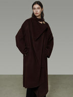 unspoken 100 Percent Sheep Wool Mid Length Relaxed Minimalist Workwear Wool Coats