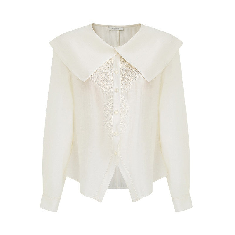 unspoken_Lyocell_Embroidered_Doll_Collar_Loose_Fit_Women_White_Button_Long_Sleeve_Blouses_MISSTT