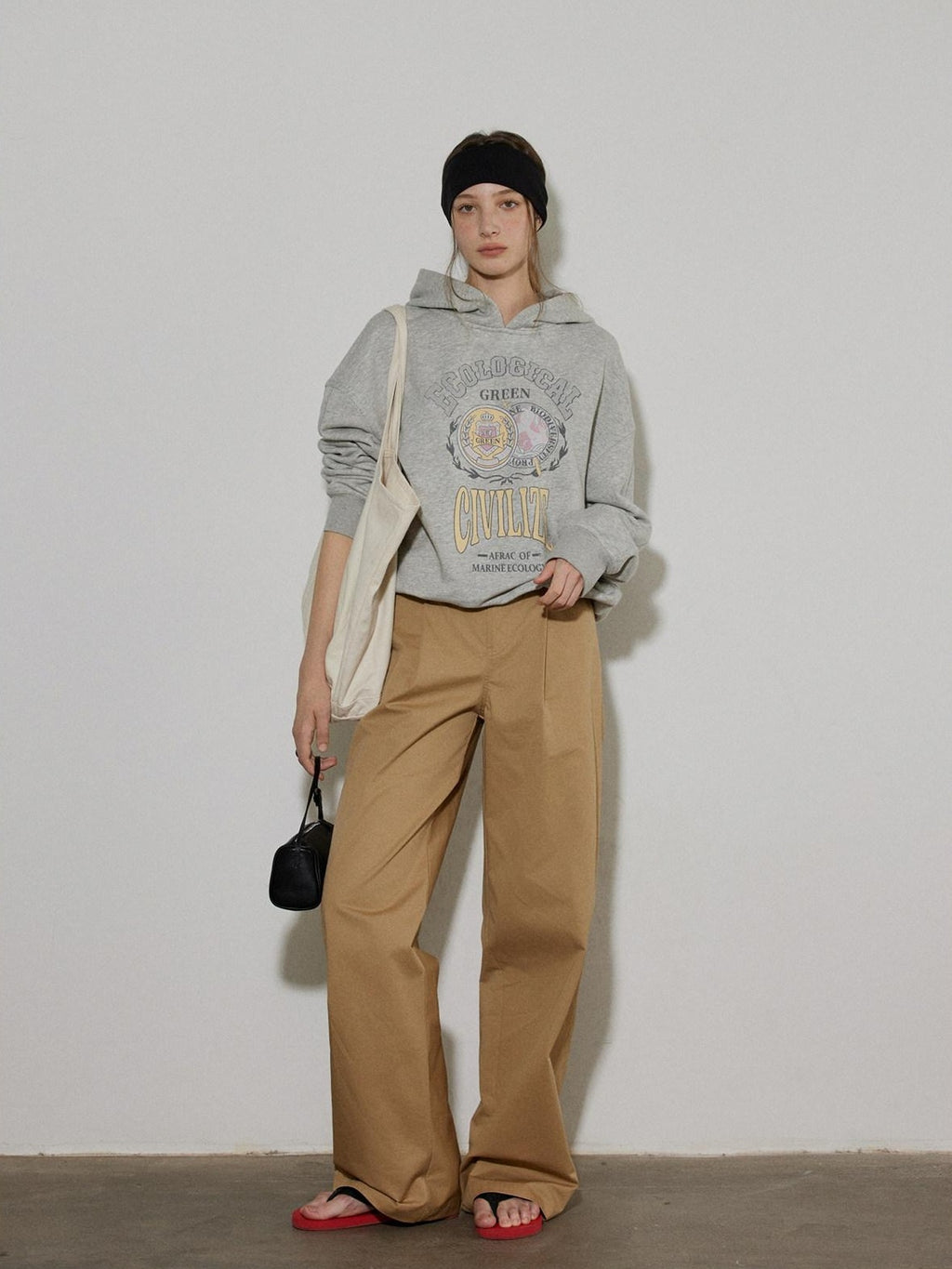 Lofi choose Soft Cotton Blend Oversized Commuter Style Casual Pullover Grey Hoodie
