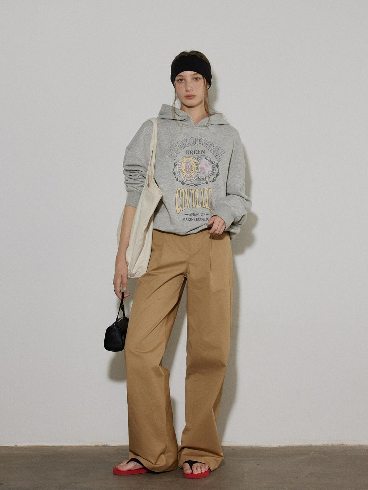 Lofi choose Soft Cotton Blend Oversized Commuter Style Casual Pullover Grey Hoodie