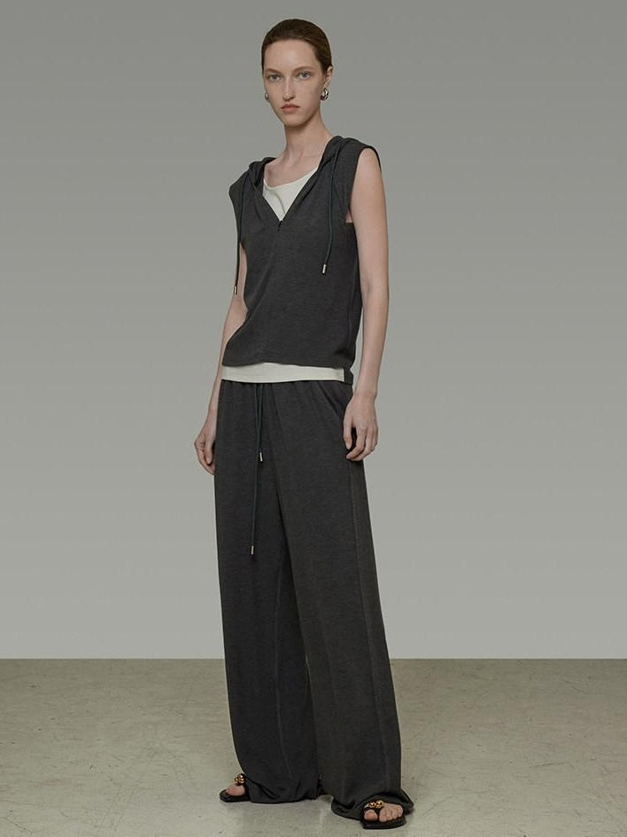 unspoken Soft Viscose Short Sleeve Hooded Casual Long Pants Top & Pants Sets