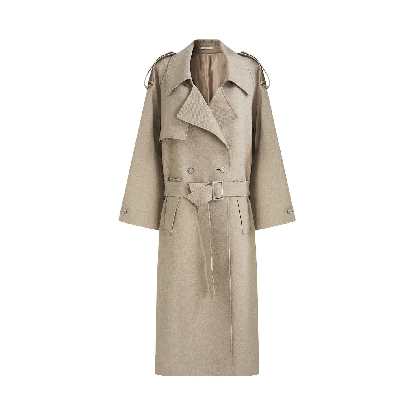 unspoken_Online_Exclusive_Minimalist_Loose_Fit_Midlength_Light_Khaki_Women_Trench_Coats_MISSTT