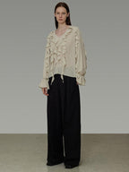unspoken Breathable Soft Minimalist Commuter Loose Bell Sleeve V-neck Office Blouses