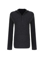 unspoken Pure Wool Soft V-neck Hooded Slim Fit Commuter Women Knit Sweaters