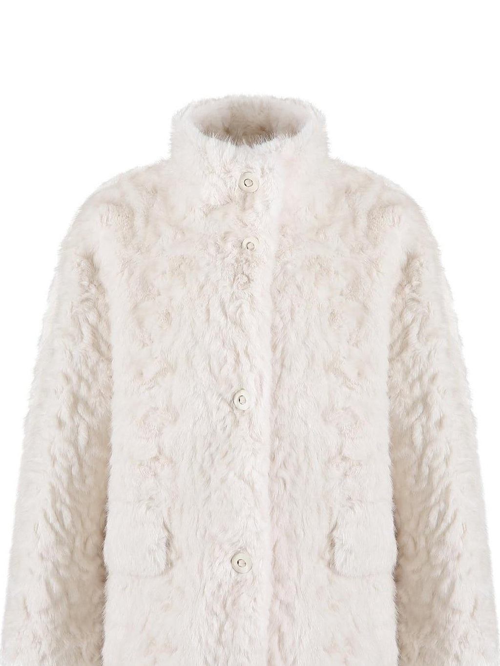 fano Soft Beige Minimalist Lapel Collar Loose Fit Young Women Everyday Short Coat