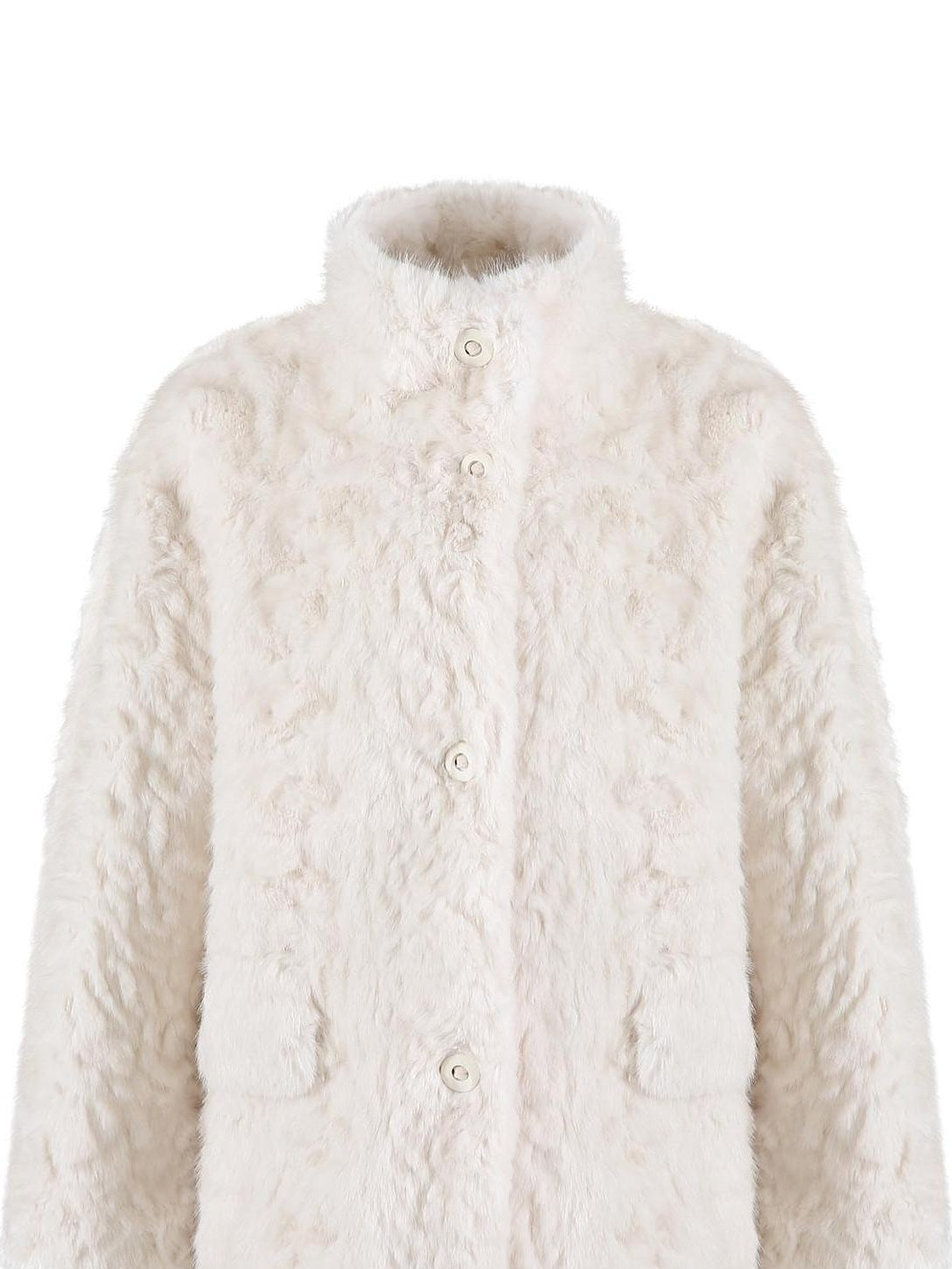 fano Soft Beige Minimalist Lapel Collar Loose Fit Young Women Everyday Short Coat