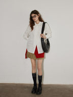 Lofi choose Elegant Ribbon Tie Neck Office Loose Fit Long Sleeve Button Blouses