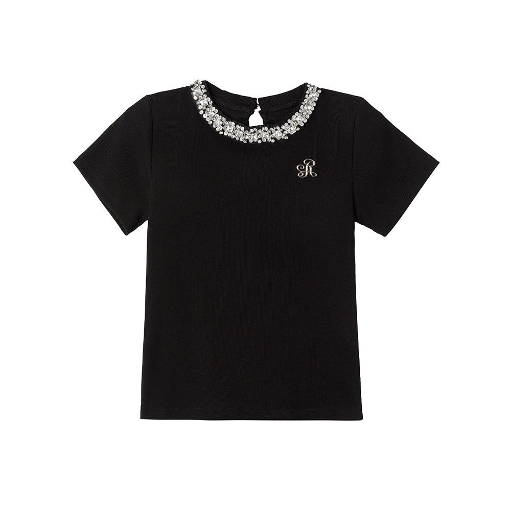 ikyou_Durable_Cotton_Blend_Slim_Fit_Short_Sleeve_Crewneck_Women_Black_Basic_Crop_Tops_MISSTT