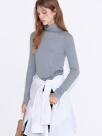 fano Cotton Cashmere Blend Slim Fit Casual High Neck Women Knit Pullover Sweaters