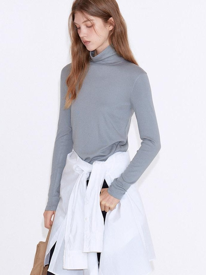 fano Cotton Cashmere Blend Slim Fit Casual High Neck Women Knit Pullover Sweaters