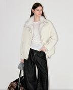 fano Warm 90% White Duck Down Straight Fit Korean Turn Collar Women Down Jackets