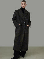 unspoken Warm Thick Double Breasted Long Loose Fit Minimalist Office Charcoal Wool Coats
