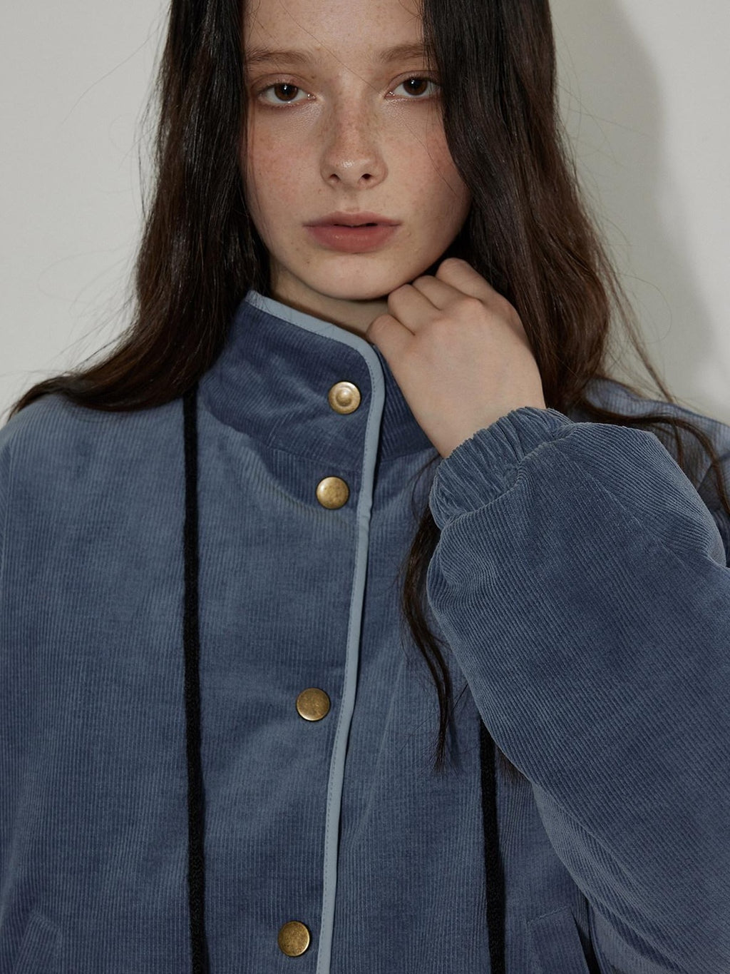 Lofi choose 90 Percent White Duck Down Commuter Loose Stand Collar Haze Blue Down Jackets