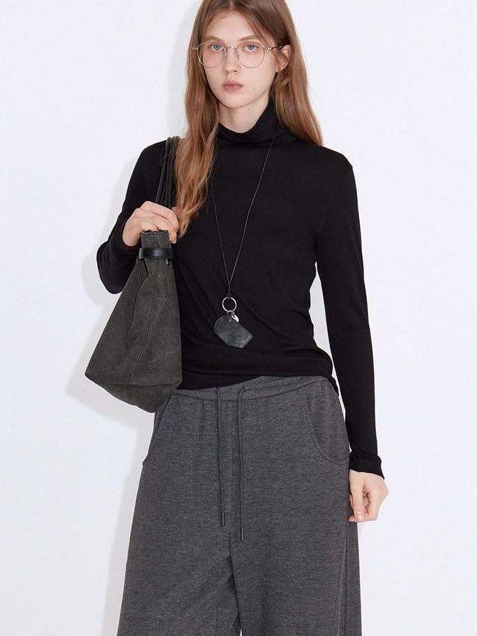fano Cotton Cashmere Blend Slim Fit Casual High Neck Women Knit Pullover Sweaters