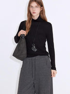 fano Cotton Cashmere Blend Slim Fit Casual High Neck Women Knit Pullover Sweaters