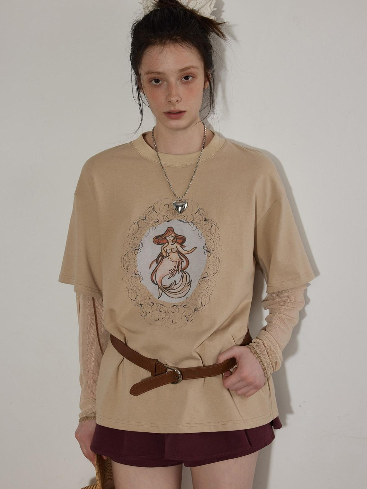 Lofi choose High Waist Lined A Line Puff Office Chic Beige Aubergine Mini Skirts