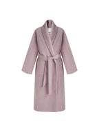 unspoken Cozy Thick Lambswool Midlength Loose Fit Minimalist Commuter Lavender Wool Coats
