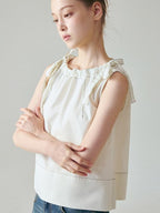 fano Breathable Cotton Blend Loose Fit Office Commuter Solid White Camisoles