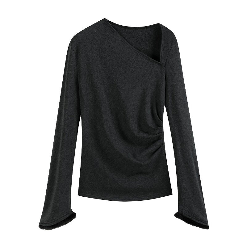 someone_sometimes_Elegant_Office_Pullover_Regular_Women_Solid_Cream_Charcoal_Knitwear_Sweaters_MISSTT