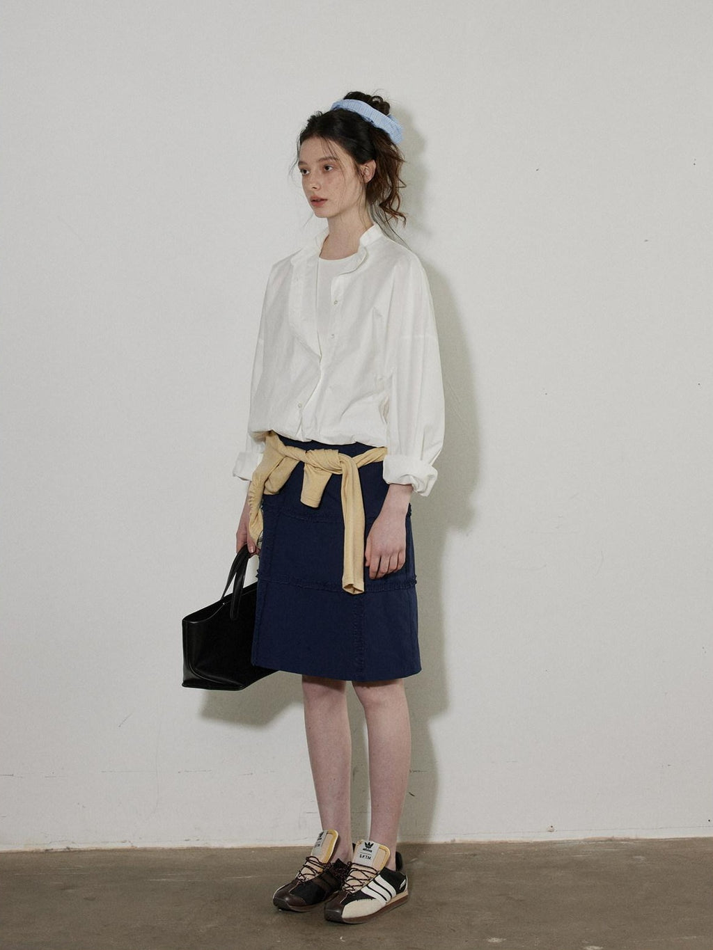 Lofi choose High Waist Loose Fit Office Ready Young Women Purple Blue White Midi Skirts