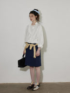 Lofi choose High Waist Loose Fit Office Ready Young Women Purple Blue White Midi Skirts