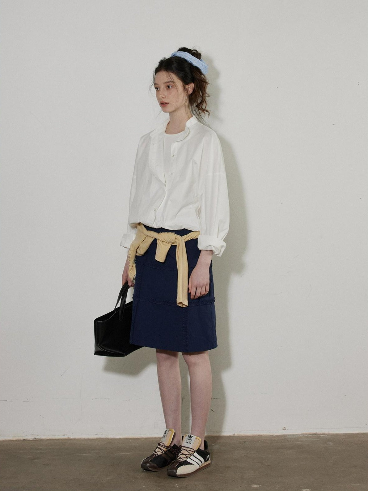 Lofi choose High Waist Loose Fit Office Ready Young Women Purple Blue White Midi Skirts