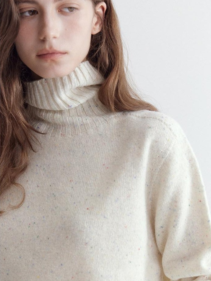 fano Cozy 100% Wool Turtleneck Casual Regular Fit Young Women Pullover Sweaters