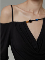 unspoken Breathable Viscose Blend Minimal Commuter Loose Asymmetric Shoulder Knit Sweaters