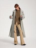 someone sometimes Acrylic Wool Blend Stand Collar Open Front Commuter Knit Brown Cardigans