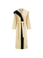 unspoken Thick Cozy Longline Loose Fit Minimal Commuter Cream Black Wool Coats