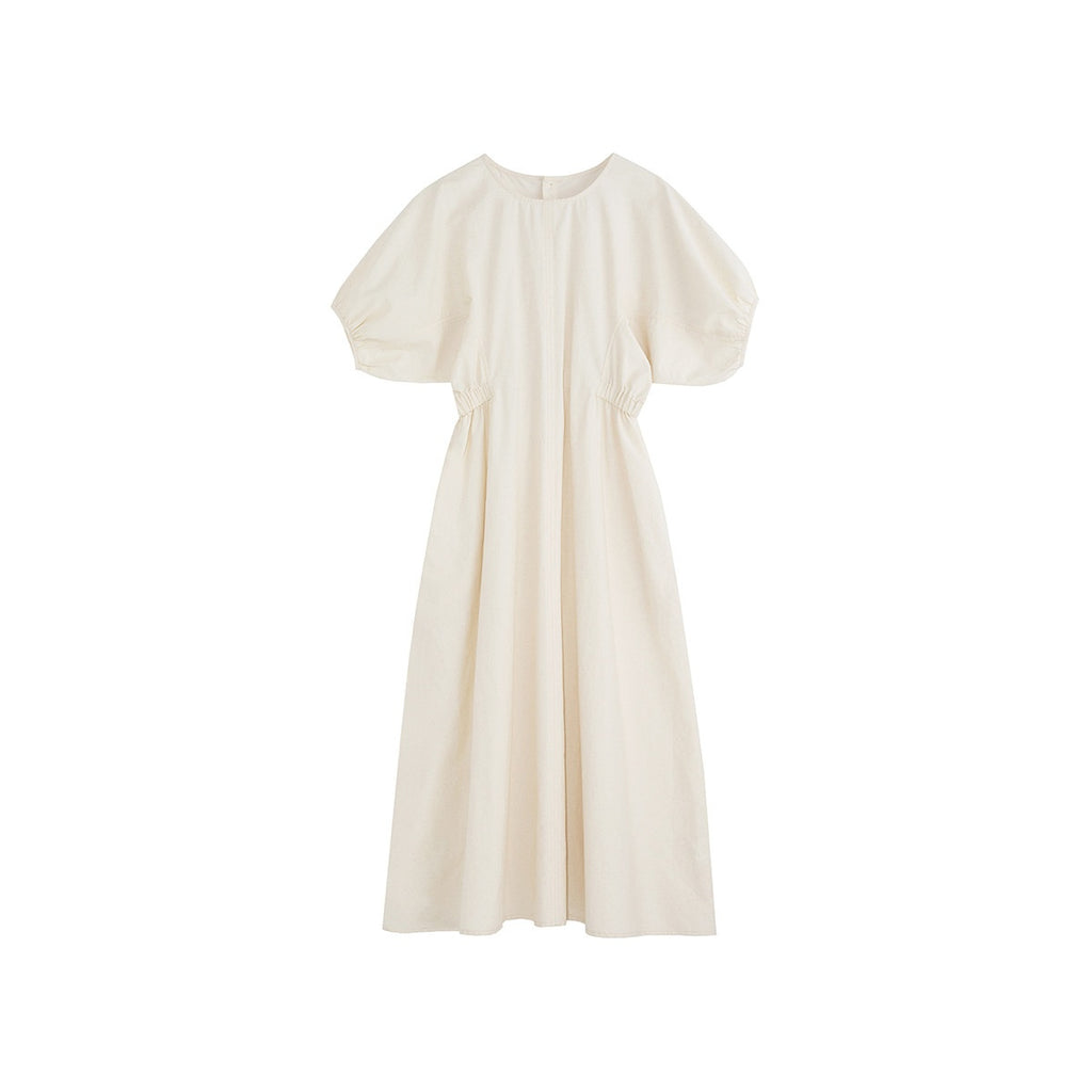 fano_Structured_High_Waist_Workwear_A_Line_Short_Sleeve_Cotton_Blend_Maxi_Dresses_MISSTT