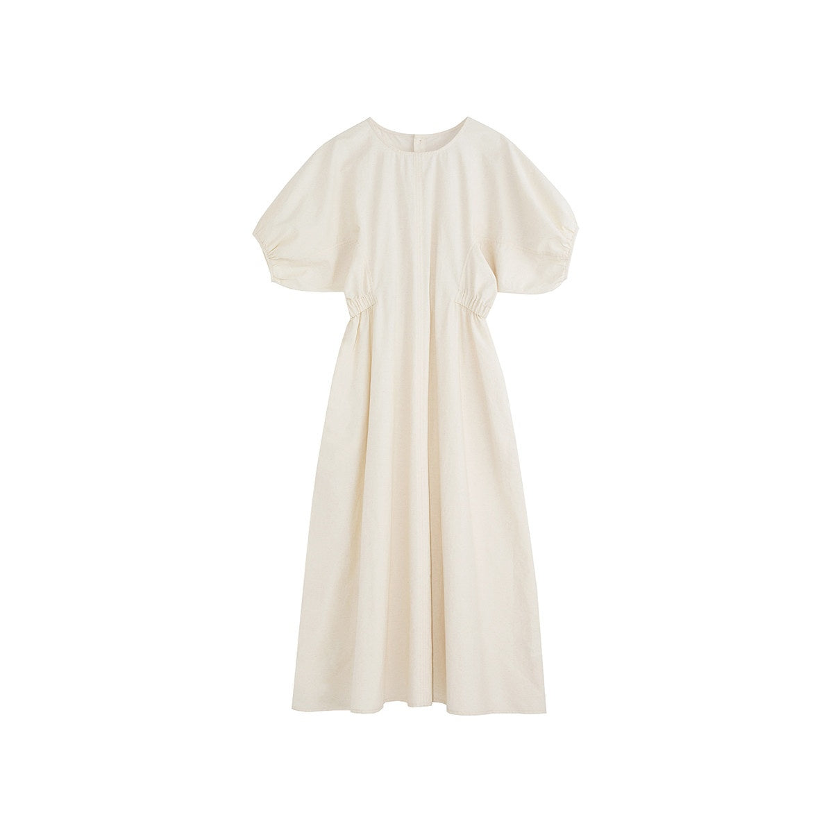 fano_Structured_High_Waist_Workwear_A_Line_Short_Sleeve_Cotton_Blend_Maxi_Dresses_MISSTT