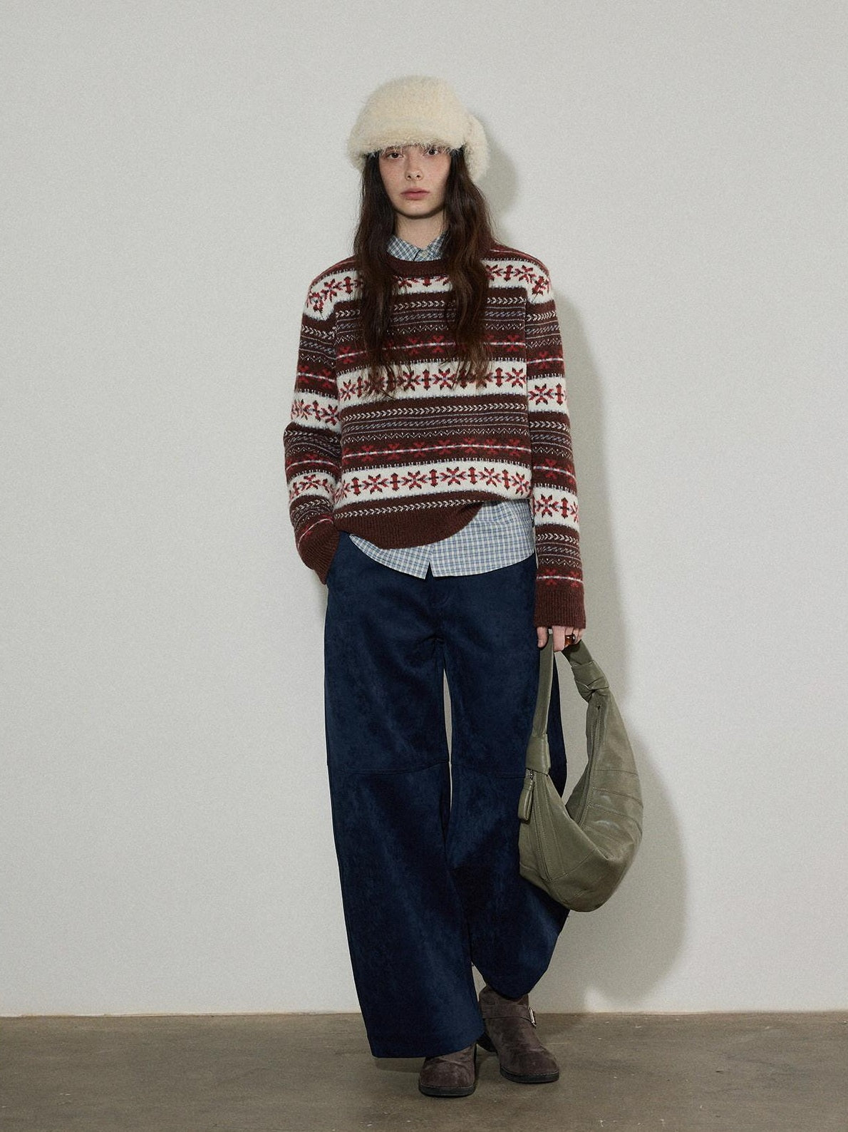 Lofi choose Pure Cotton Relaxed Fit Colorblock Plaid Collared Women Long Sleeve Shirts